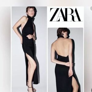 Zara Black Backless Maxi Dress